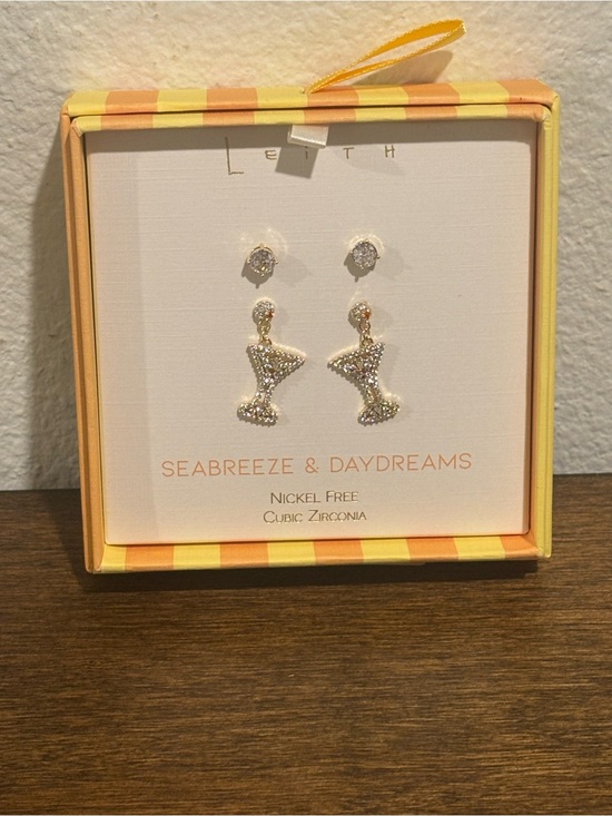 Leith Jewelry - Leith Sparkle Martini Dangle & Stud Earring Set
